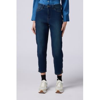 Pantaloni crop drepti cu tinte