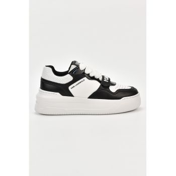 Pantofi sport cu talpa wedge si model colorblock