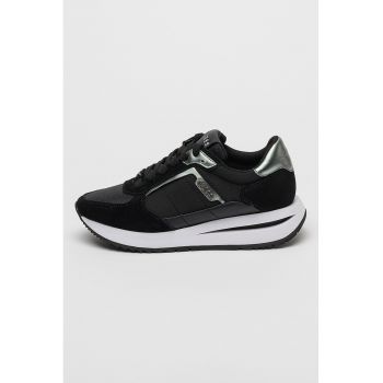 Pantofi sport din material textil cu garnituri din piele intoarsa