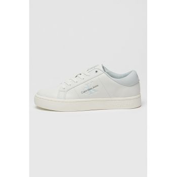 Pantofi sport din piele si piele ecologica cu logo in lateral