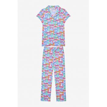 Pijama de bumbac cu model cu funde