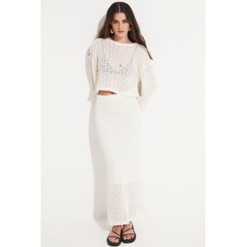 Set de bluza crop si fusta maxi