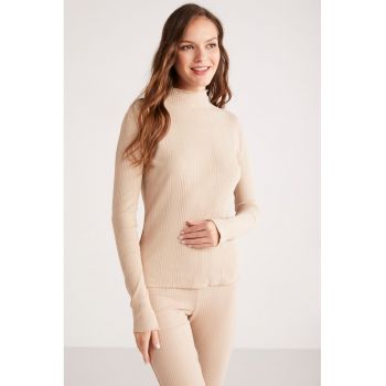 Set de bluza slim fit din amestec de bumbac si pantaloni