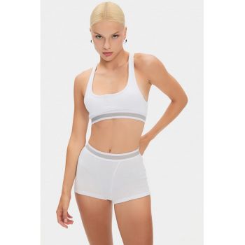 Set de bustiera si pantaloni scurti cu benzi contrastante - 2 Piese