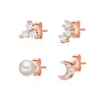 Set de cercei placati cu aur de 14k - 2 perechi