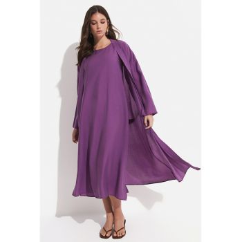 Set de rochie fara maneci si cardigan din amestec de modal - 2 piese