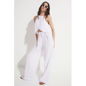 Set de top si pantaloni cu croiala ampla