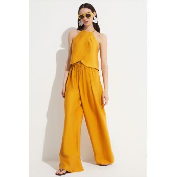 Set de top si pantaloni cu croiala ampla