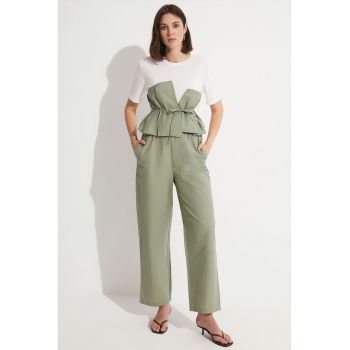 Set de tricou din bumbac si pantaloni cu croiala ampla
