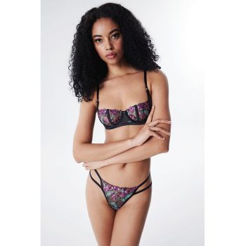 Sutien fara burete cu flori brodate