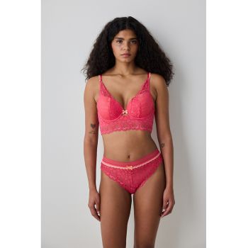 Sutien longline cu strat exterior de dantela