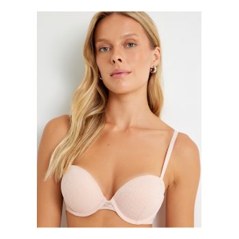 Sutien push-up din dantela cu bretele ajustabile