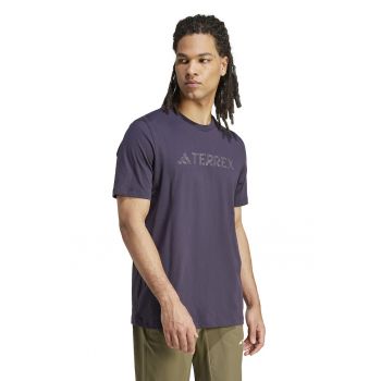 Tricou de bumbac cu imprimeu logo pentru drumetii