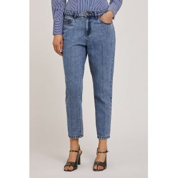 Blugi crop din amestec de lyocell cu croiala conica