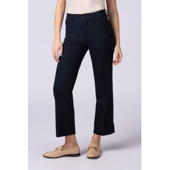 Blugi kick flared cu aspect stralucitor