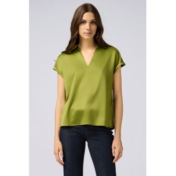 Bluza polo cu decolteu in V