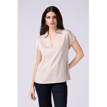 Bluza polo cu decolteu in V