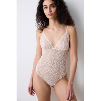 Body cu dantela cu model floral