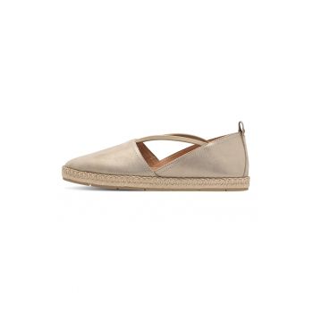 Espadrile de piele cu varf rotund