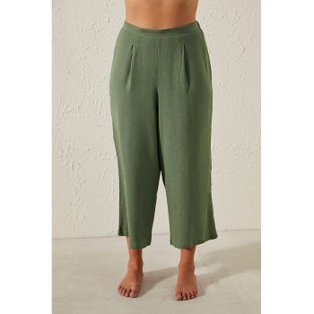 Pantaloni crop cu talie inalta pentru plaja