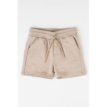 Pantaloni scurti din amestec de bumbac cu snururi