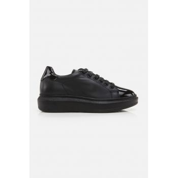 Pantofi sport de piele cu garnituri de piele lacuita