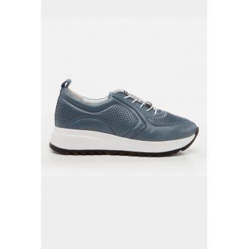 Pantofi sport de piele cu varf rotund