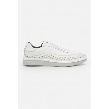 Pantofi sport de piele cu varf rotund