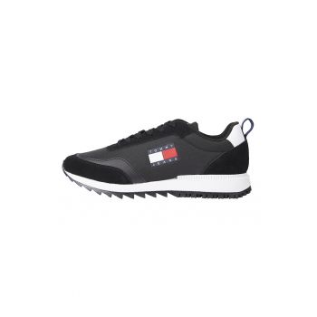 Pantofi sport din plasa cu garnituri din piele ecologica