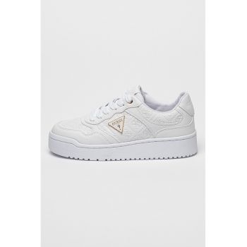 Pantofi sport flatform de piele ecologica cu logo