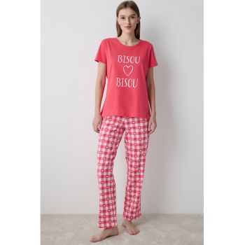 Pijama de bumbac cu imprimeu