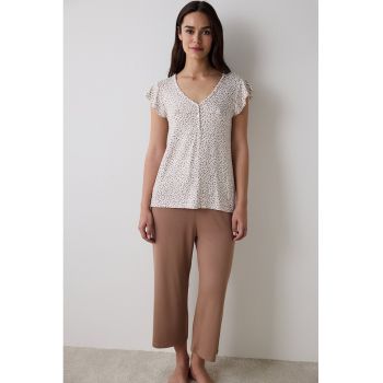 Pijama relaxed fit cu animal print