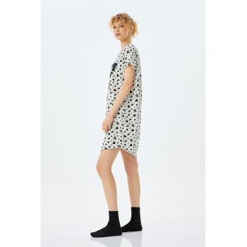 Rochie de seara cu imprimeu inimi si pisica