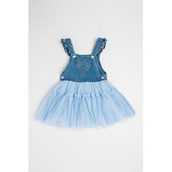 Rochie din denim cu tul