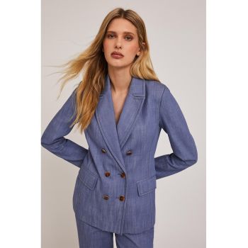 Sacou din denim cu doua randuri de nasturi