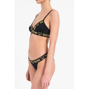 Set de chiloti si sutien cu benzi logo - 2 piese