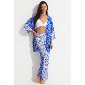 Set de chimono cu model si pantaloni - 2 piese