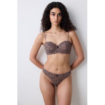 Sutien cu animal print si bretele detasabile