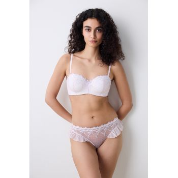 Sutien in carouri cu garnituri de dantela