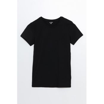 Tricou din amestec de bumbac cu model uni