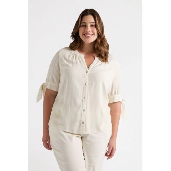 Bluza cu decolteu in V si maneci scurte