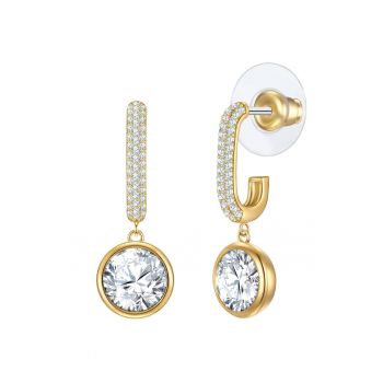 Cercei placati cu aur de 14K si zirconia