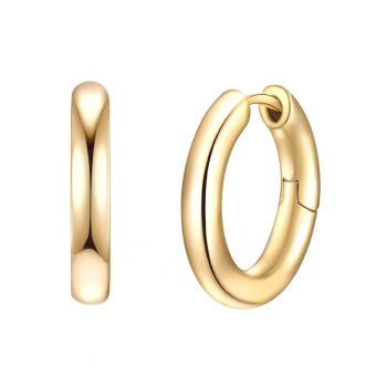 Cercei rotunzi de aur rose de 14K filat