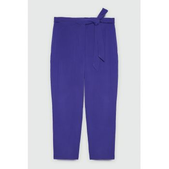 Pantaloni crop cu funda