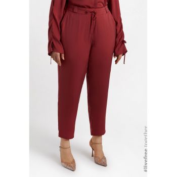 Pantaloni crop cu talie inalta