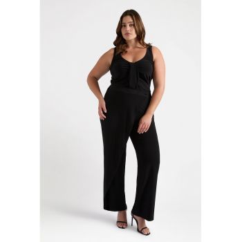 Pantaloni drepti cu talie inalta