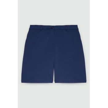Pantaloni scurti uni din amestec de bumbac