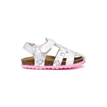 Sandale din piele ecologica cu velcro si model