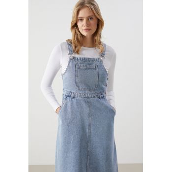 Sarafan din denim cu buzunare