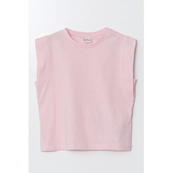 Top din bumbac cu model uni